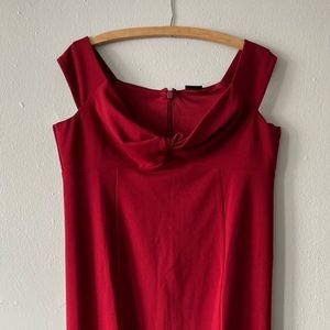 Torrid Plus Size Bodycon Vintage Off the Shoulder Midi Cocktail Dress